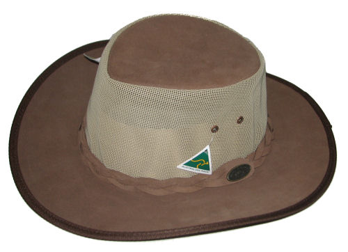 Leather Bushbreeze Hat: Brown