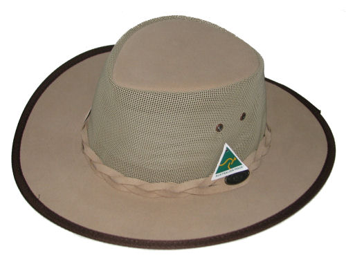 Leather Bushbreeze Hat: Champagne