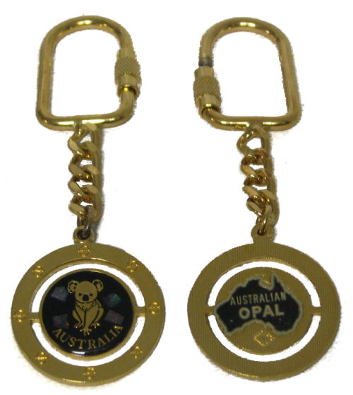 Key Ring - Gold Koala with Opal