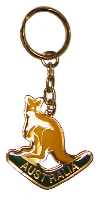 Key Ring Metallic Kangaroo and Boomerang