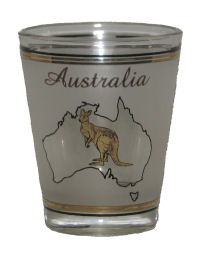 Shot Glass Oz Map and Kangaroo Gold