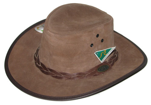 Explorer Leather Hat: Mid Brown