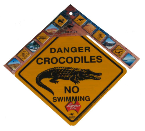 No Swim Crocodiles Sign 19x19cm