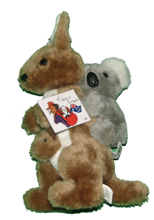 Kangaroo with Joey in pouch & Koala on her back 10" (25cm)