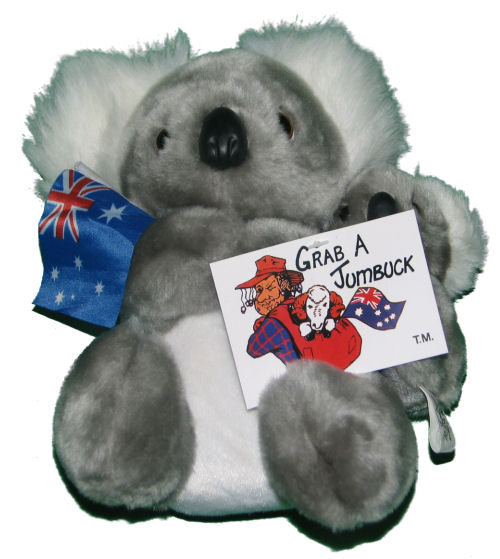 Koala with baby and Flag 8" (21cm)