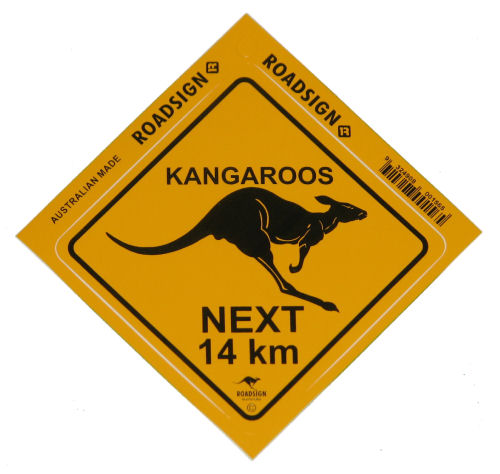 Sticker: Kangaroo Road Sign